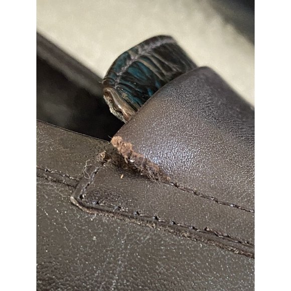 Franco Sarto Fever Dark Brown with Croc Print‎ Leather Pump Heels Women's 8M - Picture 8 of 12